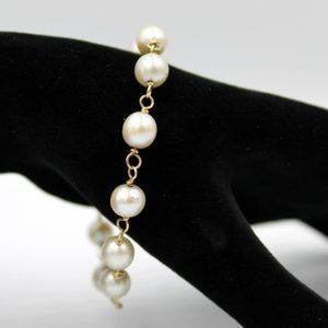 14K Pearl Station Bracelet - 35 CTS